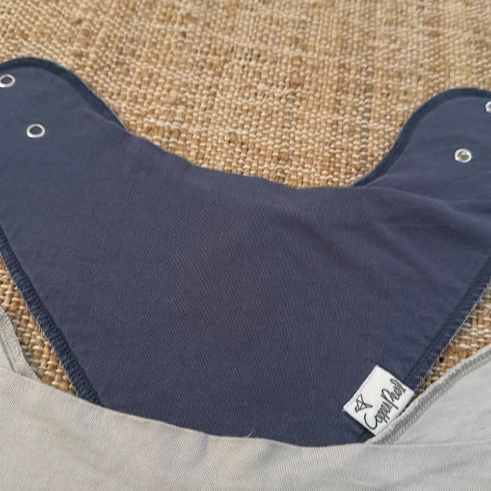 Copper Pearl Bundle Drool Fleece Lined Bibs Gray Blue